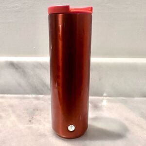 NWT Starbucks Stainless Steel Vacuum Insulated Tumbler Red Orange Leopard 16oz